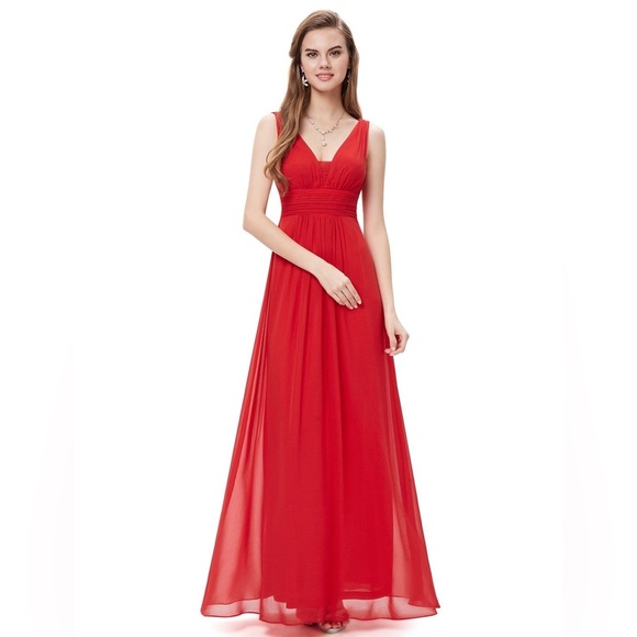 NWT Ever Pretty Vibrant Red Maxi Dress - Picture 1 of 8